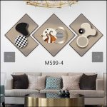 3 Piece 3D Abstract Art 78 Crystal porcelain painting Aluminum Alloy Frame - Image 5