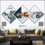 3 Piece 3D Abstract Art 78 Crystal porcelain painting Aluminum Alloy Frame
