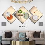 3 Piece 3D Abstract Art 78 Crystal porcelain painting Aluminum Alloy Frame - Image 4