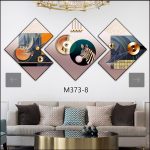 3 Piece 3D Abstract Art 78 Crystal porcelain painting Aluminum Alloy Frame - Image 6