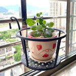 Metallic over the balcony  flower pot holder